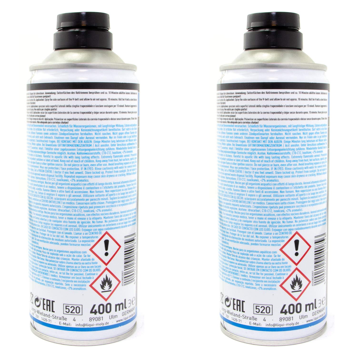 Keilriemen Antriebsriemen Zahnriemen V-Belt Spray LIQUI MOLY 4085 2x 400 ml