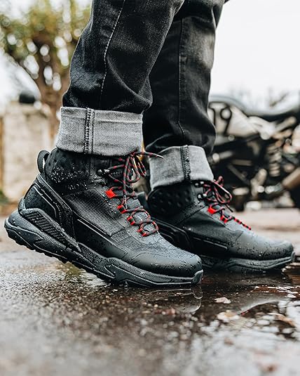 RIDEIRON Motorschoenen heren motorlaarzen mannen casual ademende motorschoenen ritssluiting met schakelkussen anti-slip zool 40-46 EU, zwart, 41 EU RIDEIRON Motorschoenen heren motorlaarzen mannen casual ademende motorschoenen ritssluiting met schakelkussen anti-slip zool 40-46 EU, zwart, 41 EU