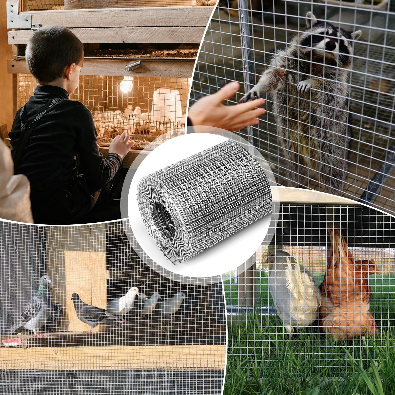 Hardware Cloth Rollo de malla de alambre galvanizado de 1/4 de 16 x 10 pulgadas (calibre 23) – Valla de alambre de pollo para bolígrafos, cocineros, vallas de conejo/serpiente, recintos de aves de