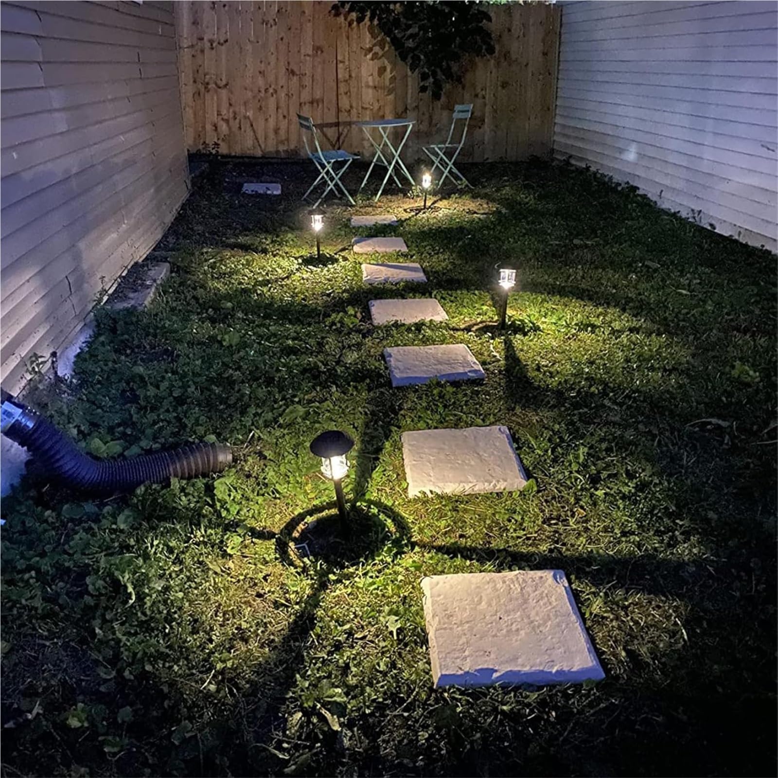 Dalles de pas japonais résistantes aux intempéries for allées, pavés en résine durable de 40 cm avec piquets, à enfoncer dans le sol for allées, pelouses et jardins.