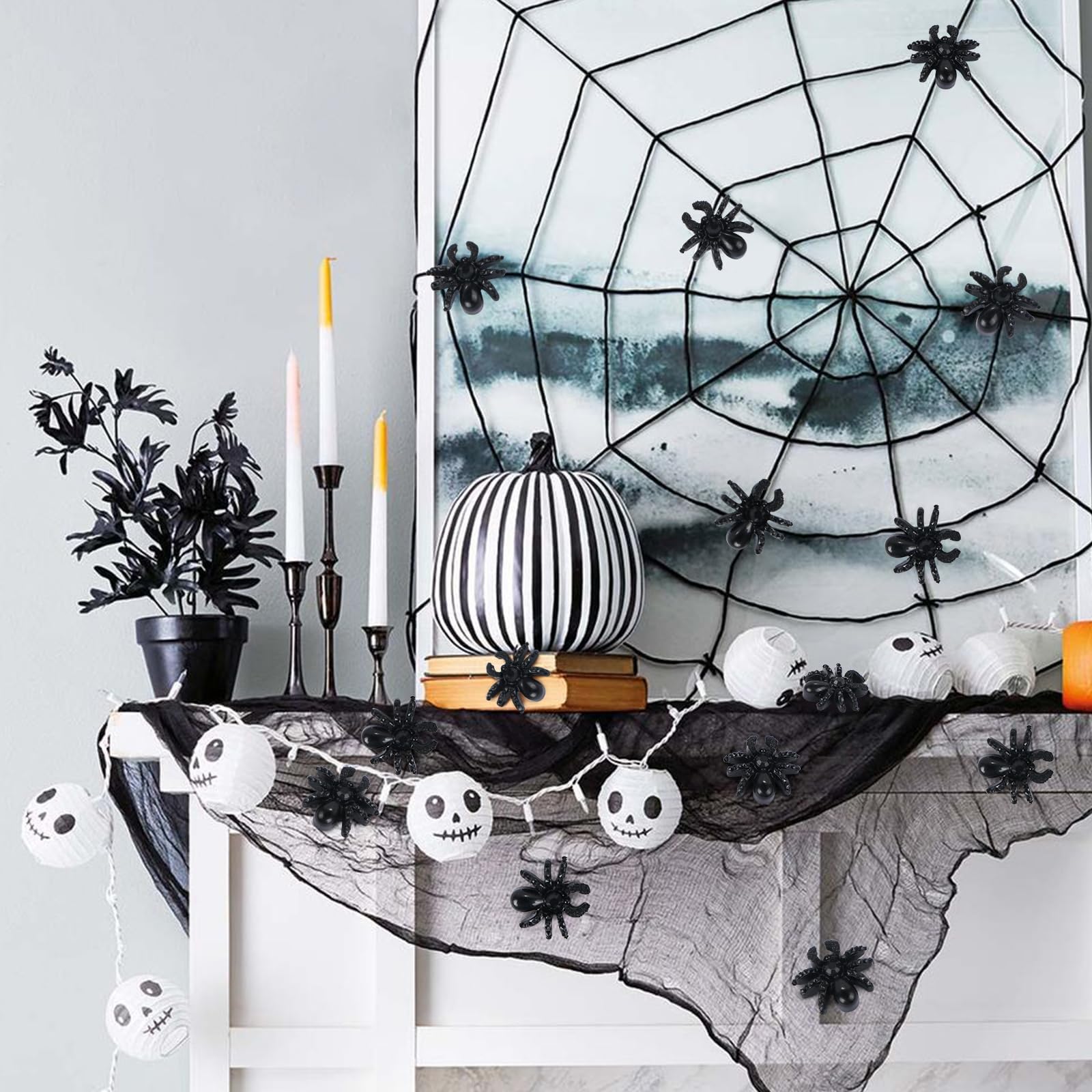 Set De 100 Arañas De Resina De 1,3 Cm Para Halloween – Decoración De Escritorio, Jardines Miniatura Y Manualidades