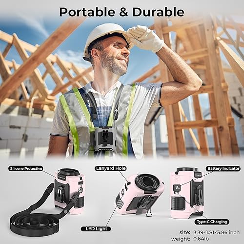 Miniatura 7 de Ventilador portátil de clip de cintura de 10000 mAh, ventilador personal de refrigeración 40H, ventilador de cinturón fuerte de 5 velocidades 16000