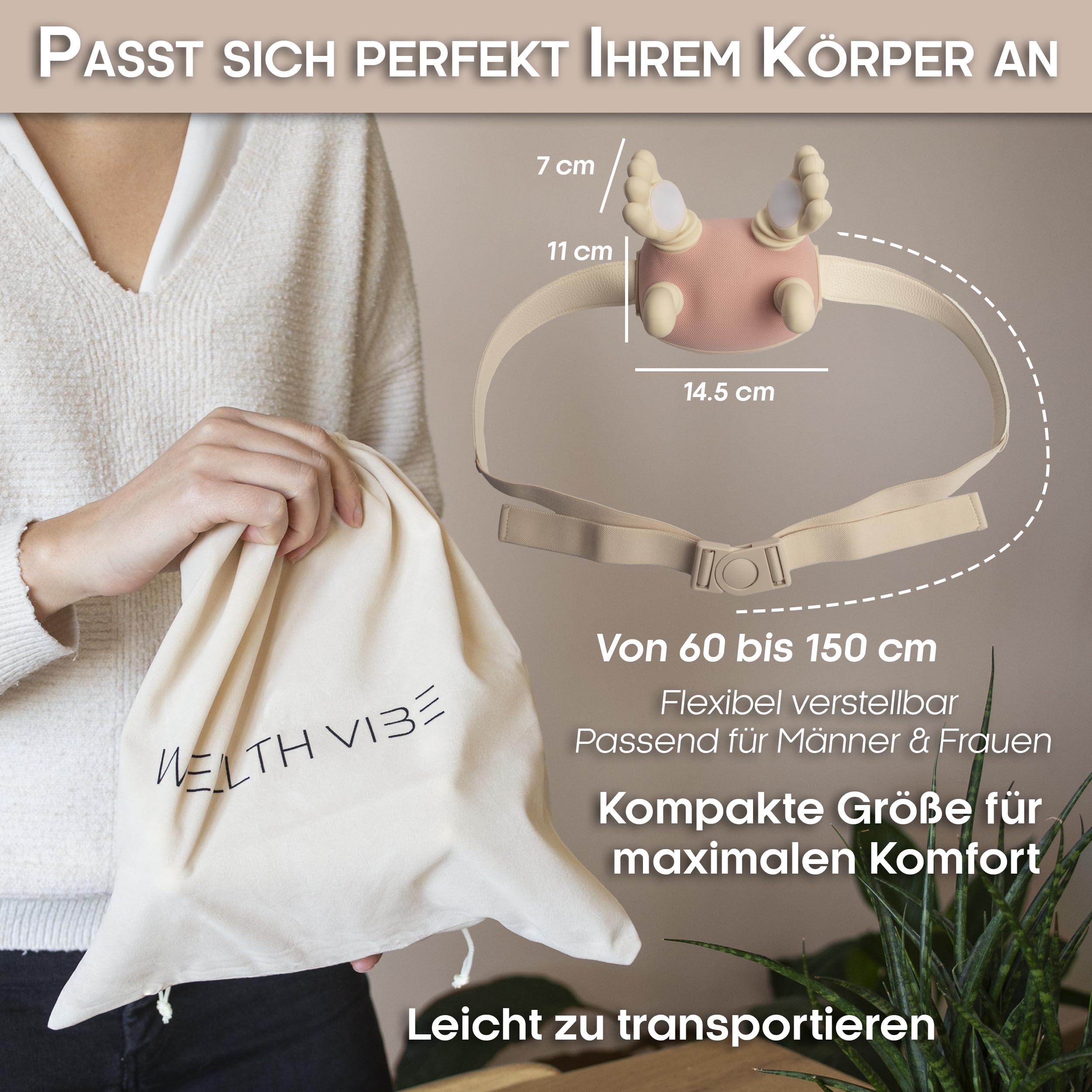 Nackenmassagegerät mit Wärme, Shiatsu Massagegerät für Nacken, Schultern & Rücken, 4D Tiefenmassage gegen Verspannungen, kabellos, wiederaufladbar, 3 Intensitätsstufen