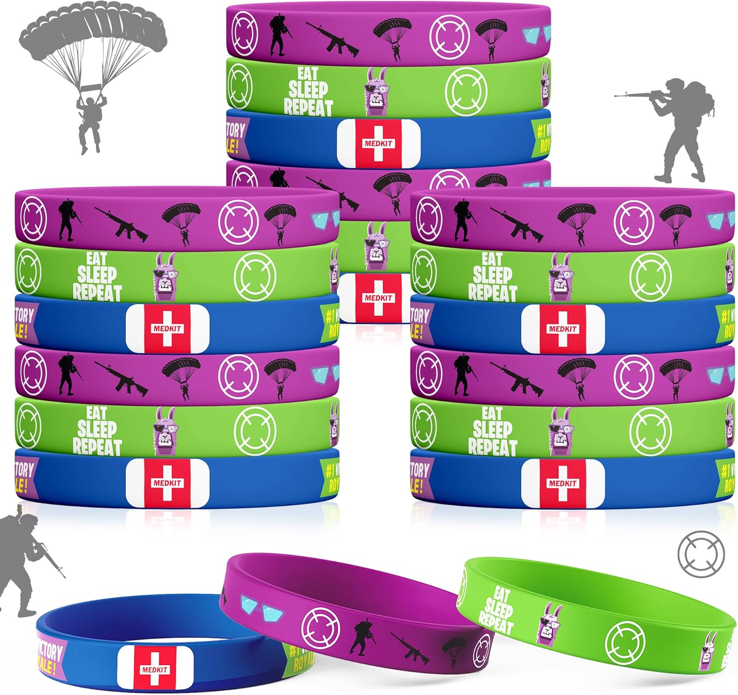 Llama Bracelets Silicone Wristband 30Pcs Llama Theme Party Decorations Supplies for Video Games Themed Llama Gamer Birthday Party Favors