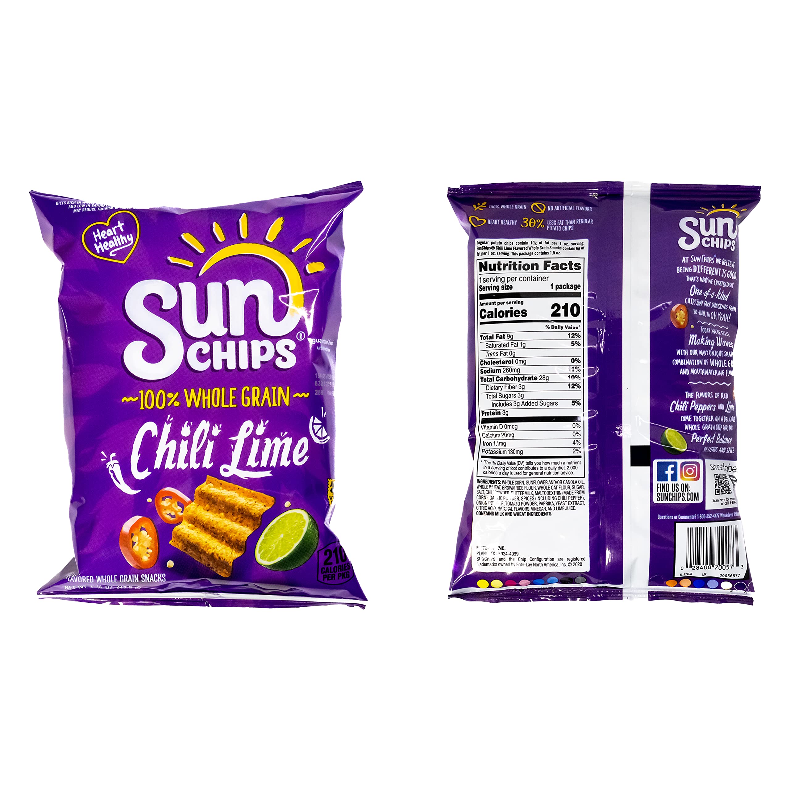 Buy Sun Chips Chili Lime 16 Packs of 1.5 Ounce Bags Gluten Free
