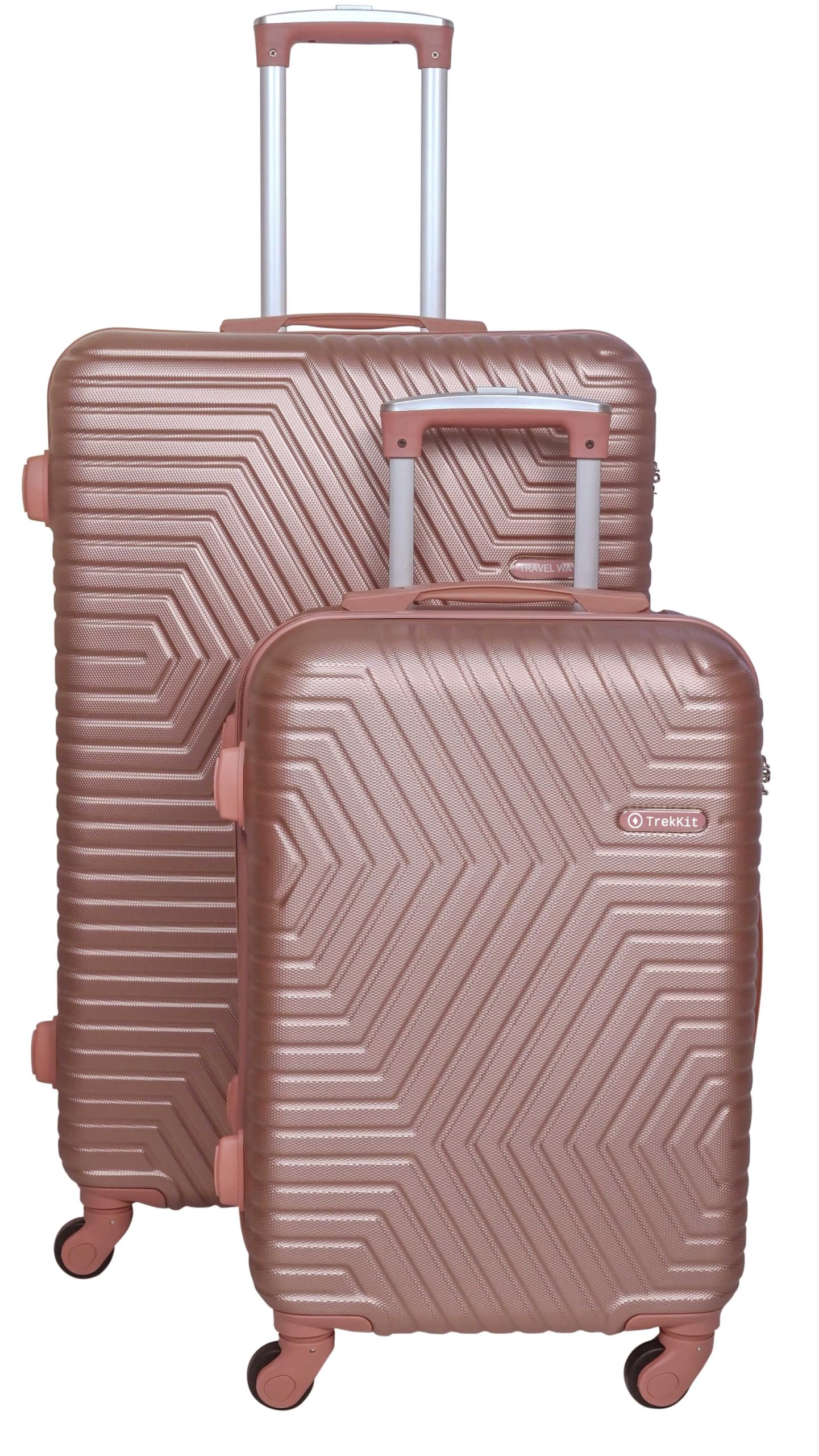 Suitcase Luggage Set of 2 Pieces – 20/28 inches (30kg + 7kg) HardSide Suitcase 2 Pieces Luggage for Travel - ABS Material with 4 Wheels Spinner (Set of 2, Rose Gold)