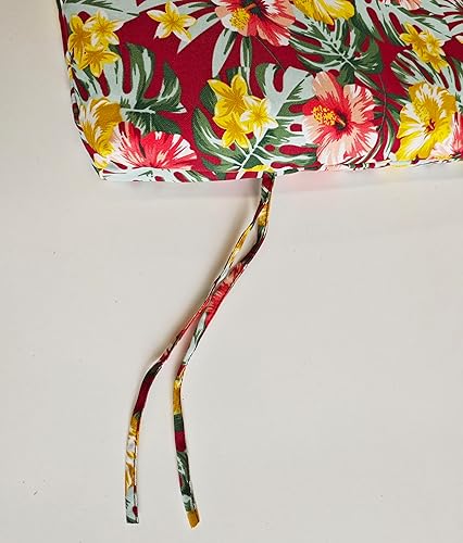 Miniatura 10 de Cojín cuadrado de esquina con respaldo alto para exteriores e interiores con asa y lazos, impermeable para el hogar, jardín, balcón, patio, playa,