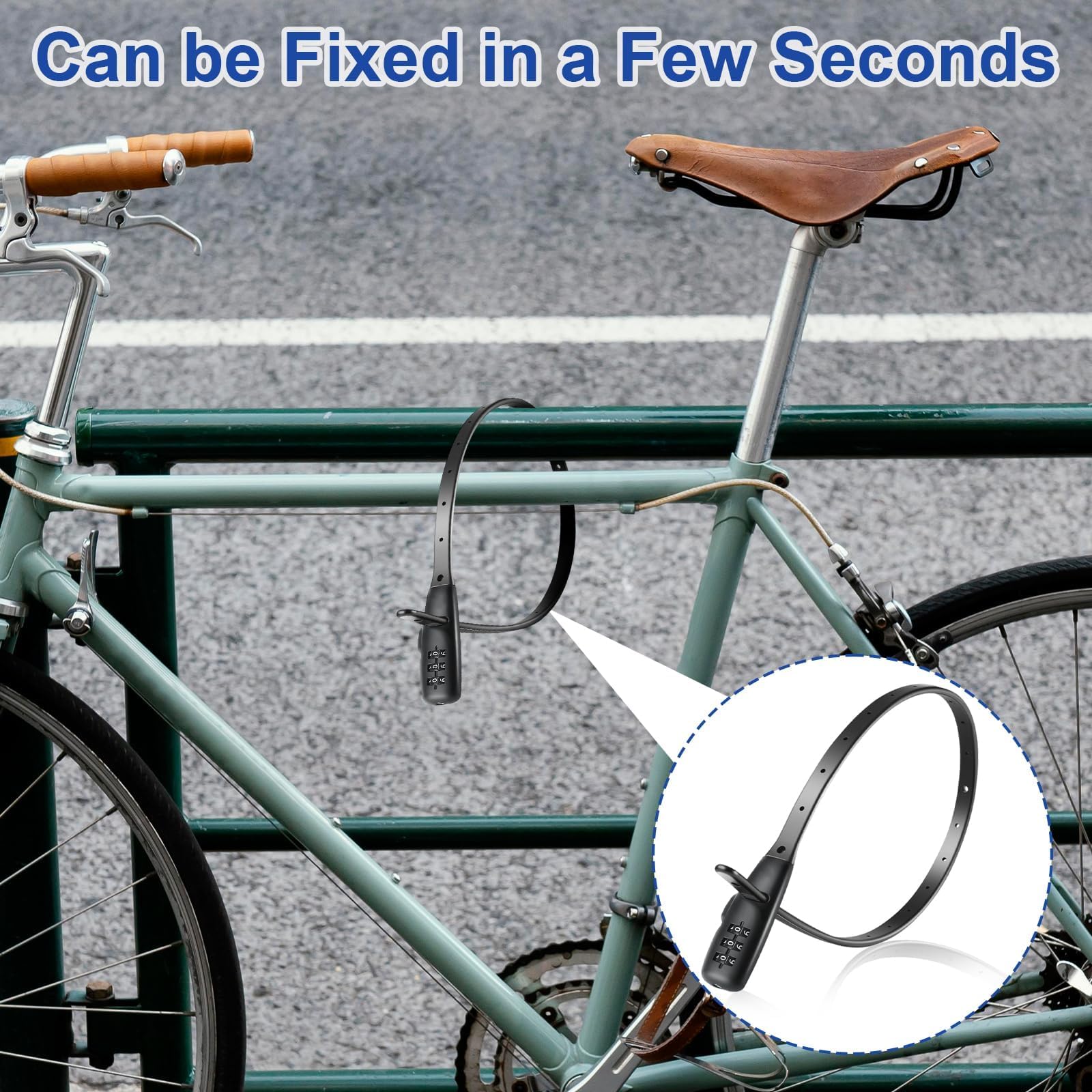 Fascette Antifurto Con Codice Digitale, Lucchetto Per Bicicletta Ultraleggero E Compatto, Lucchetto a Combinazione Per Bicicletta, Casco O Sci, Cavo Flessibile E Resistente Per La Massima Sicurezza