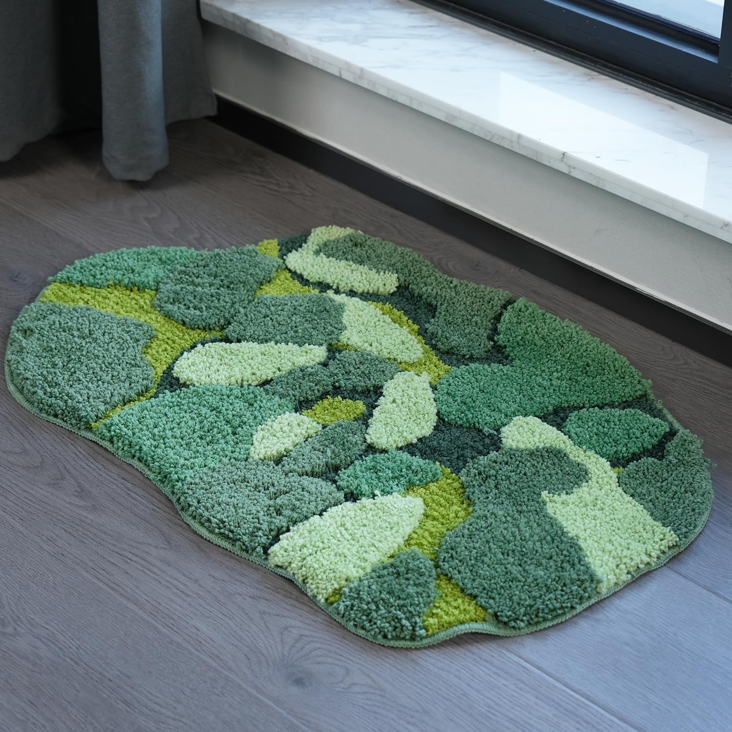 Amazon.com: 3D Green Tufted Moss Rug Shag Bathroom Mat Cute Moss/Ocean ...