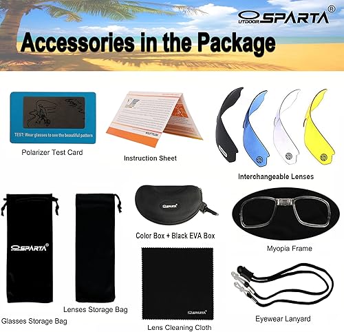 Miniatura 9 de OUTDOOR SPARTA Gafas de Sol Deportivas Polarizadas Gafas de Ciclismo Con 5 Lentes Intercambiables Gafas de Conducir Para Hombres y Mujeres