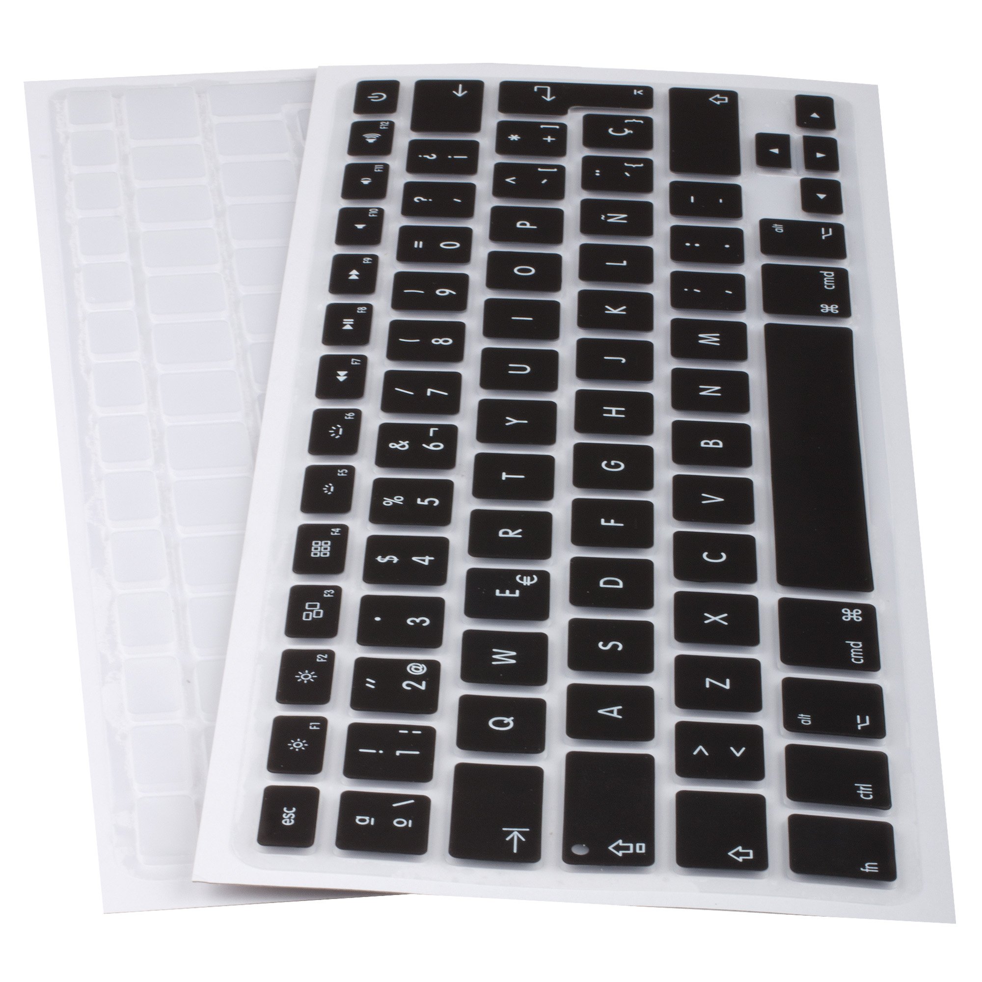 Funda de Silicón para Teclados MacBook Pro 13/15 / 17 (Lanzadas en 2015) QWERTY (disposición Español) Negra/Transparente