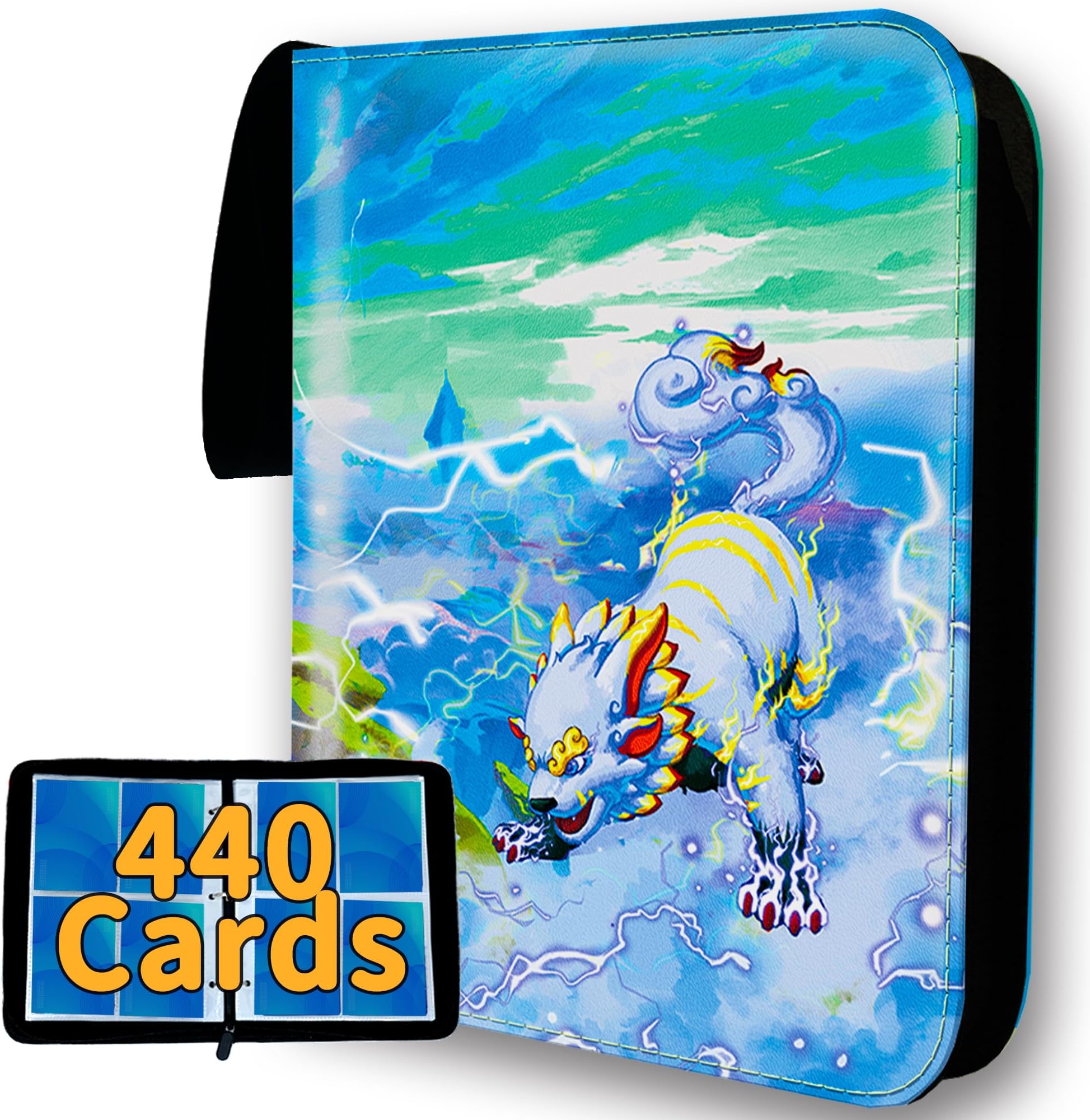 Trading Card Binder, 440 Pockets Zipper Album Card Case
