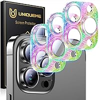 Vista 12 de UniqueMe para Paquete de 3 Protectores de Lente de Cámara para iPhone 15 Pro/iPhone 15 Pro Max, [Protección contra Caídas] [Compatible con Fundas]
