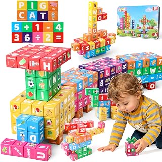 52-Teiliges Magnetische Bausteine, Magnetic Building Blocks für Kinder
