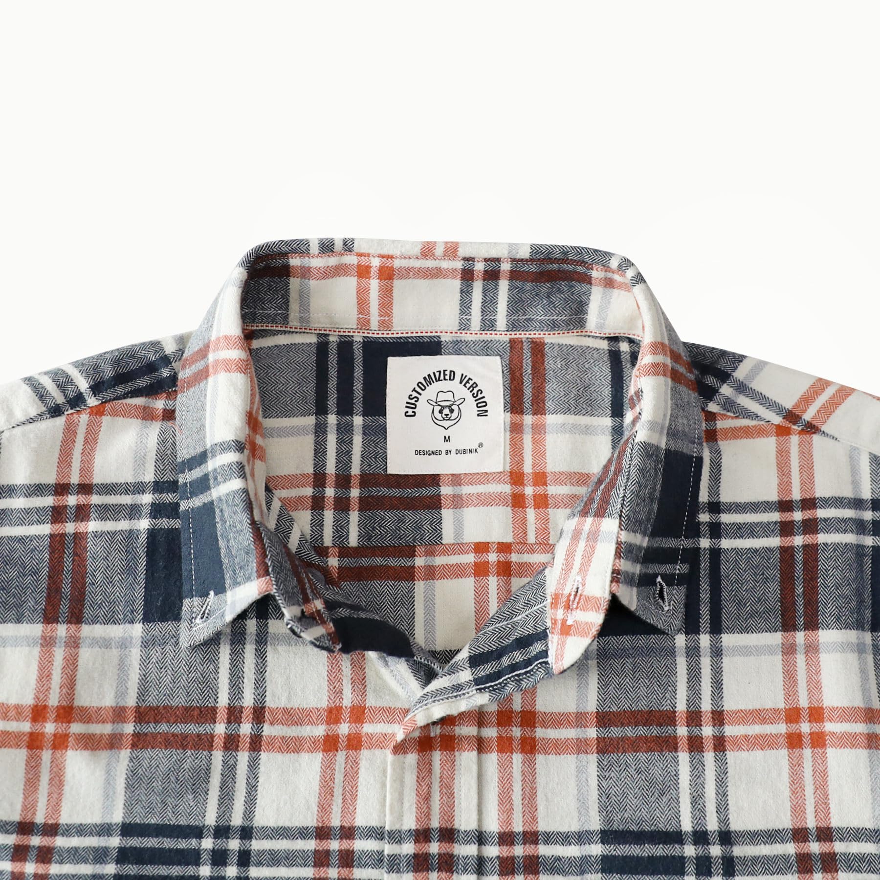 Dubinik® Koszula flanelowa dla mężczyzn, 170 g, czysta bawełna, miękka, ciepła koszula z długim rękawem, zapinana na guziki, na co dzień, do noszenia na zewnątrz