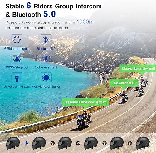 Miniatura 4 de Casco de motocicleta sistemas de comunicación Fodsports FX6 Group Auriculares Bluetooth para motocicleta para 6 ciclistas intercomunicador universal