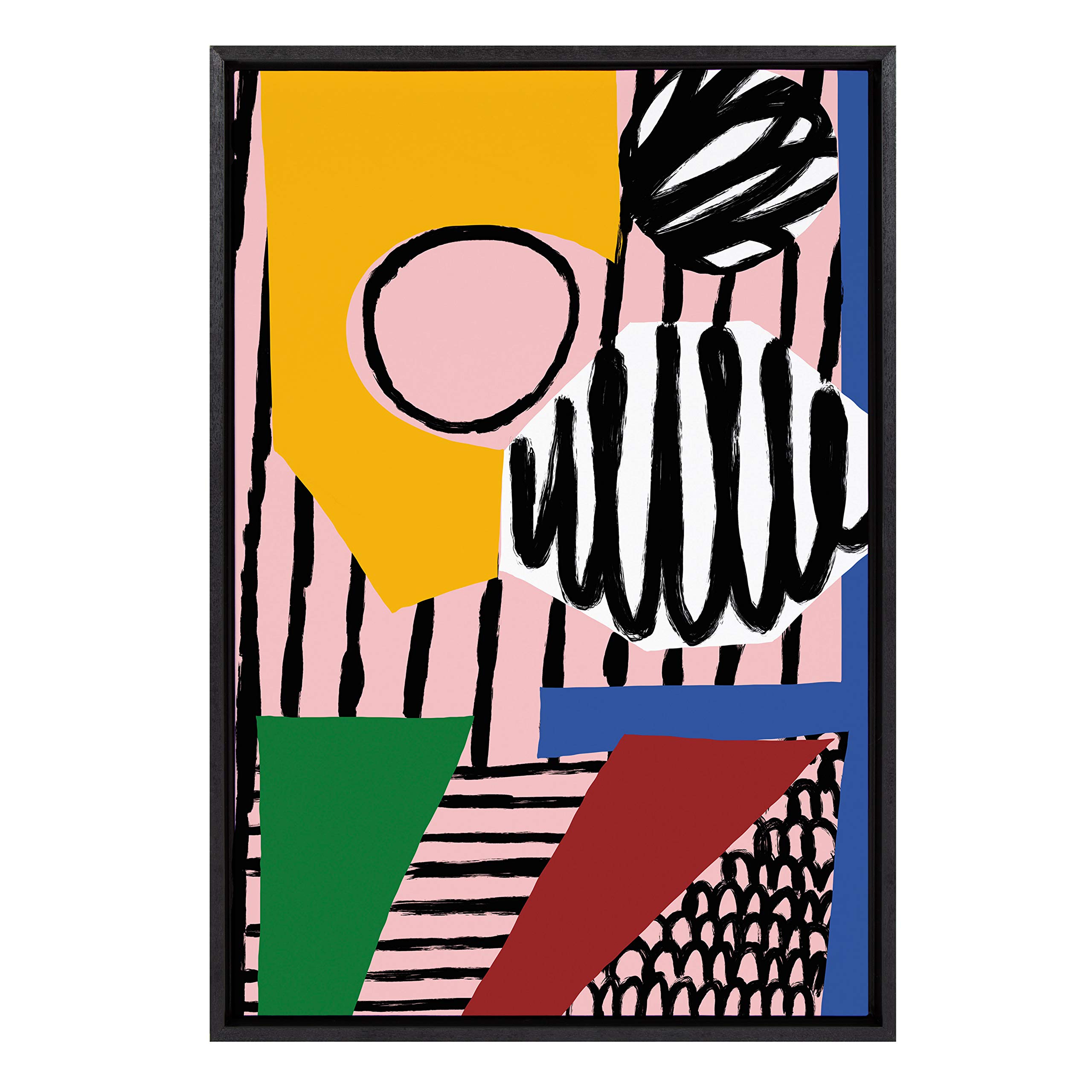 Kate and LaurelSylvie MV Abstract Collage 1 Framed Canvas by Marcello Velho, 23x33, Black