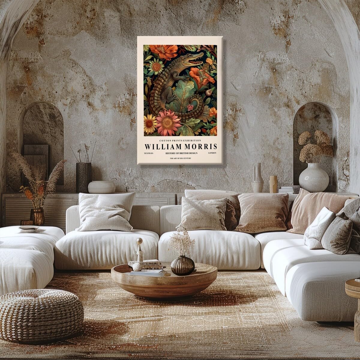 額装品/Songs for Living/コラクリット/ポスター/インテリア Amazon.com: Vintage William Morris Crocodile Poster Animal Wall