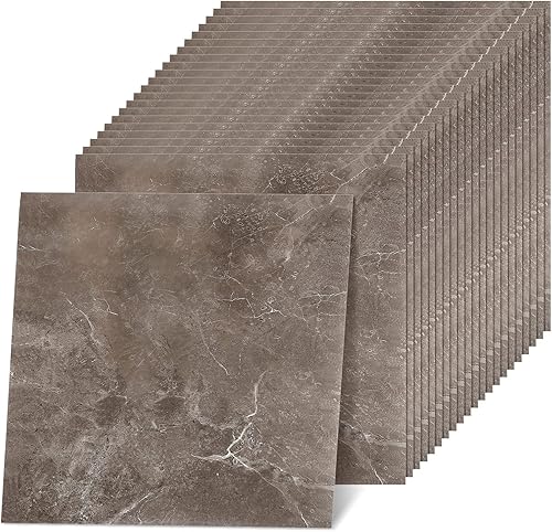 48 azulejos de vinilo para despegar y pegar de 12 x 12 pulgadas, azulejos autoadhesivos impermeables para baño, cocina, dormitorio, sala de estar,