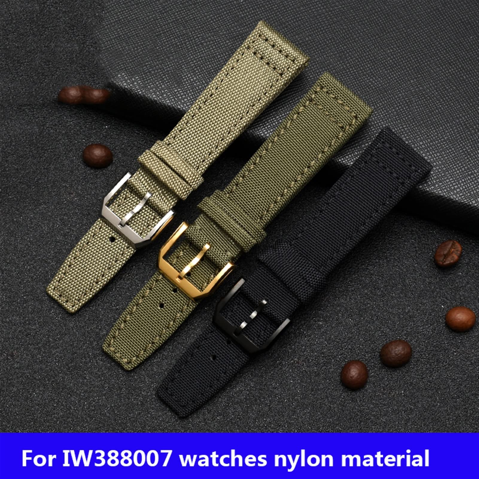 Für Pilot Timezone TopGun Strap Grün Schwarz Gürtel Armbanduhr Straps 20mm 21mm 22mm Nylon Canvas Stoff Uhrenarmband