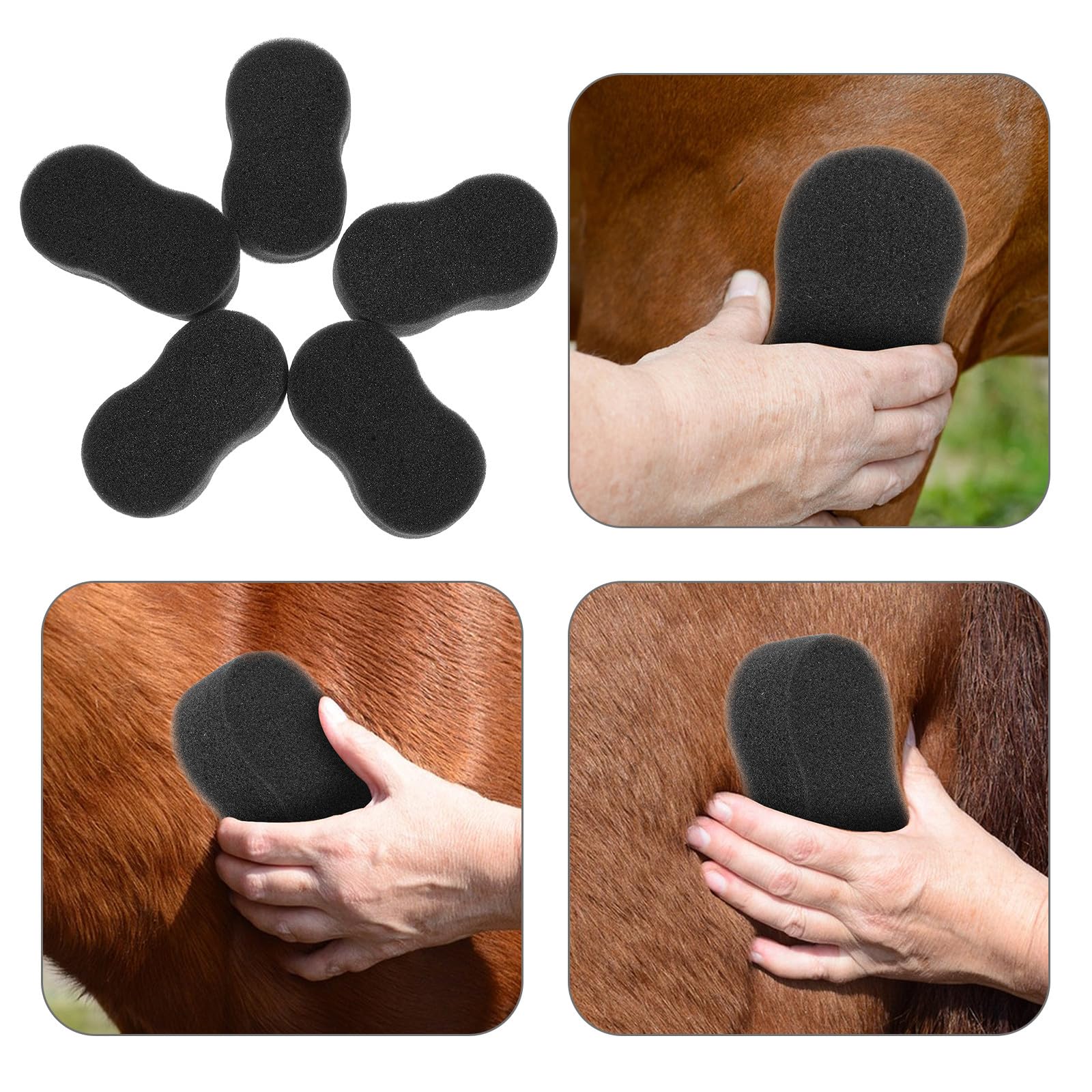 HOMSFOU Herramientas para Baño de Caballos 5 Esponjas Tamaño 20X11 CM para Aseo y Eliminación de Barro en Establos