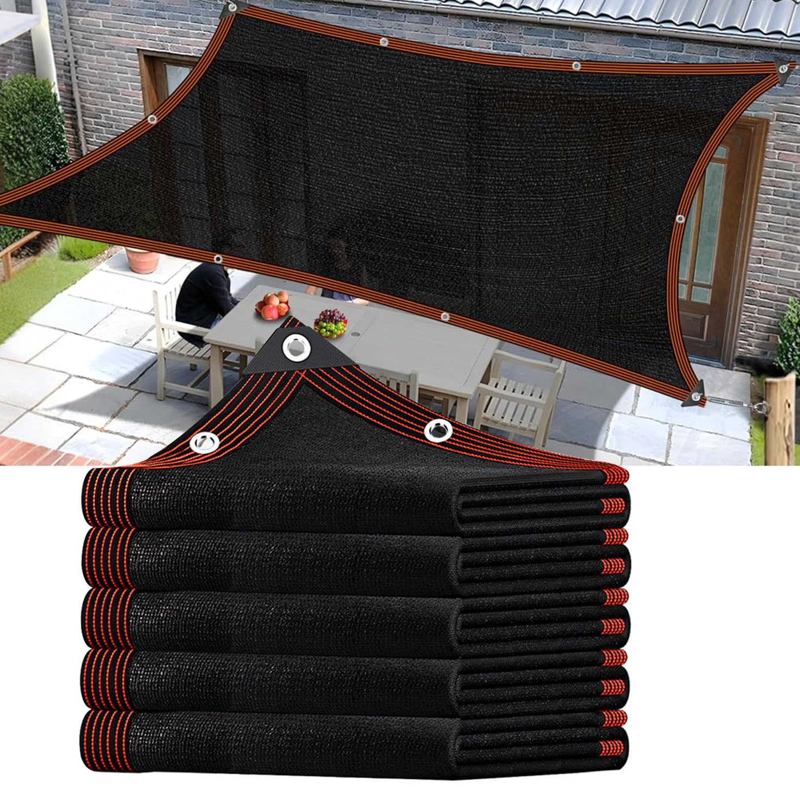 Red e transpirable con ojales de 3 x 6 m, resistente a los rayos UV, tela negra, para verano, protección solar e invernadero, cubierta de heladas, ideal para uso en invernadero
