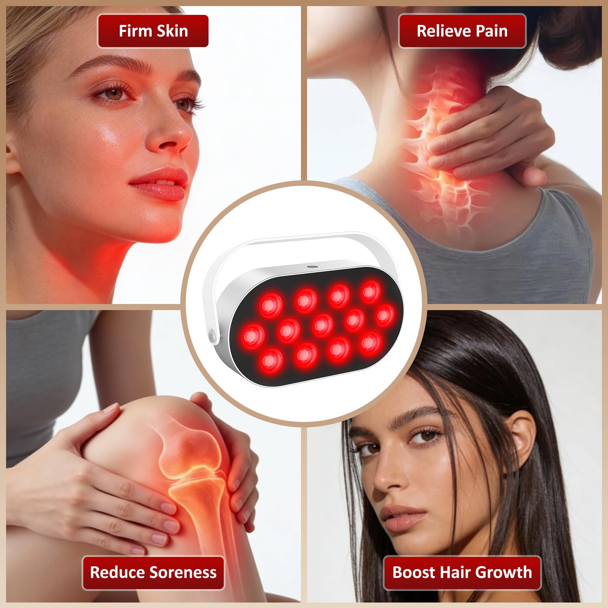 STASUN Terapia de luz roja de doble chip, panel de lámpara infrarroja recargable de 13 LED, dispositivo portátil de infrarrojo cercano de 660 y 850 nm con USB para cara, cuerpo, piel, sueño (Mini13)