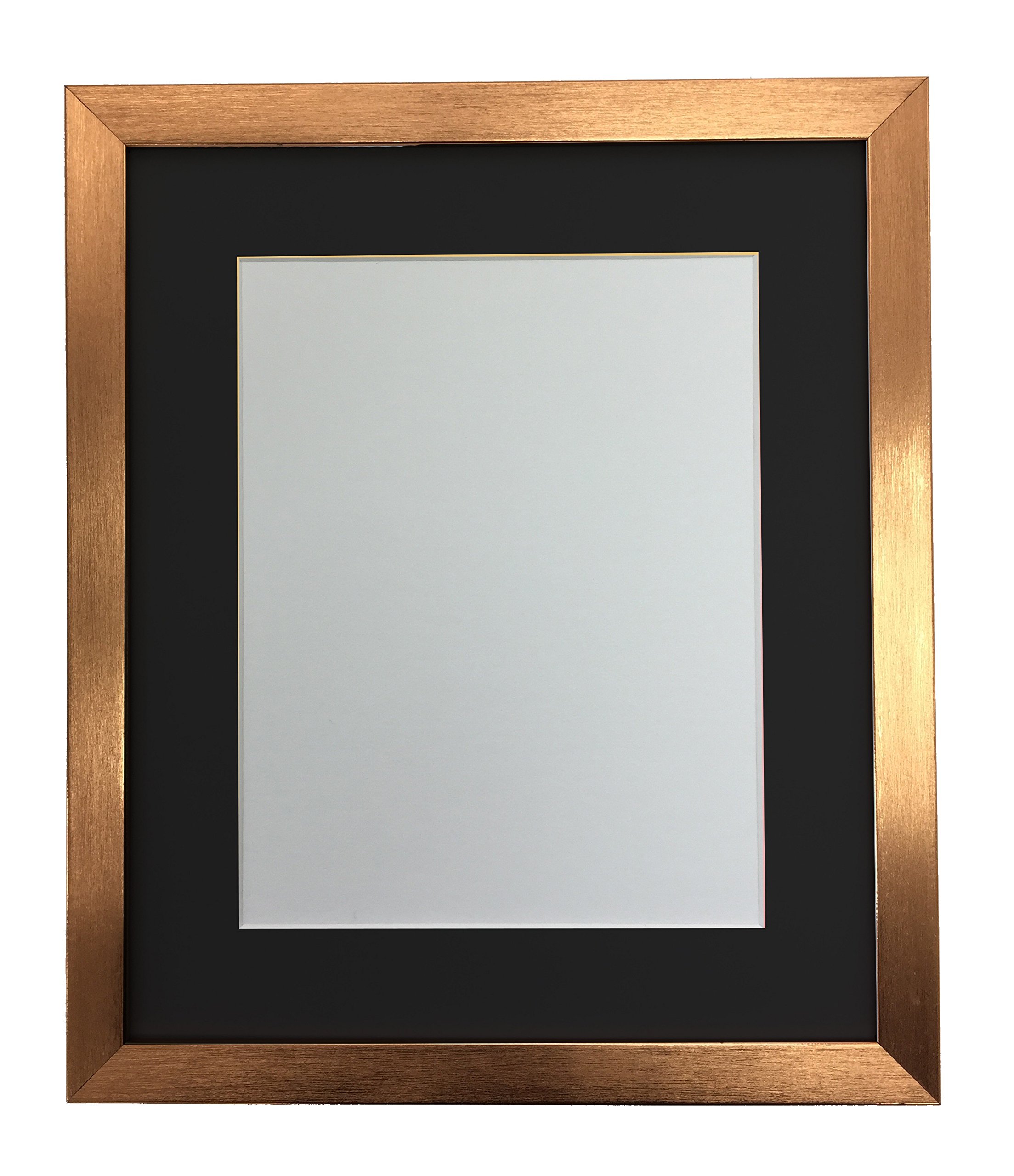 FRAMES BY POST 0.75 Inch Bronze Picture Photo Frame With Black Mount A4 Image Size 9 x 6 Inch Plastic Glass โ image 1