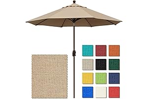 9Ft Patio Sunbrella Umbrella w/10-Year Non-Fading Colorfast Guarantee