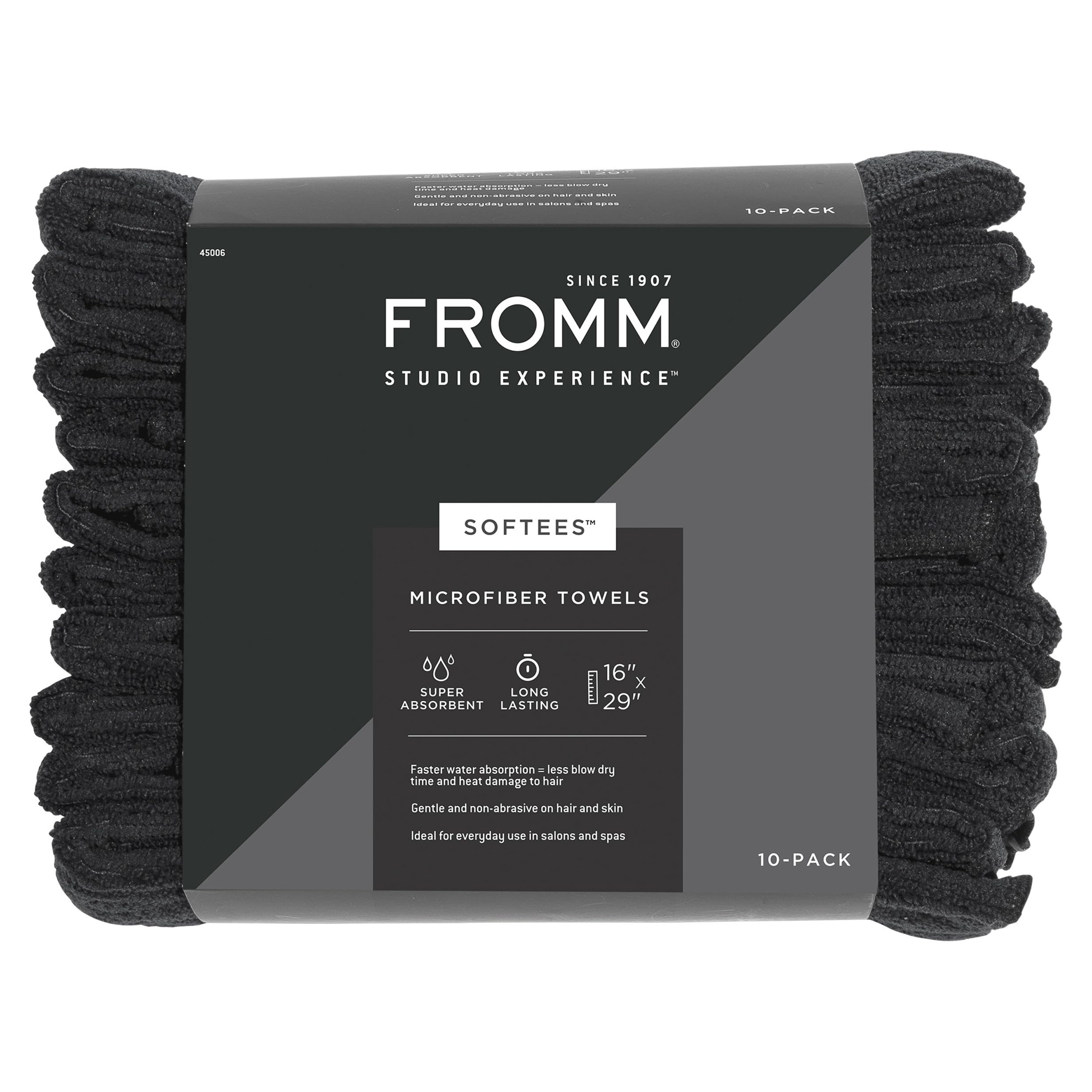Fromm Softees Microfiber Towels, Navy, 16 x 29 Inch, 45006, Pack of 10