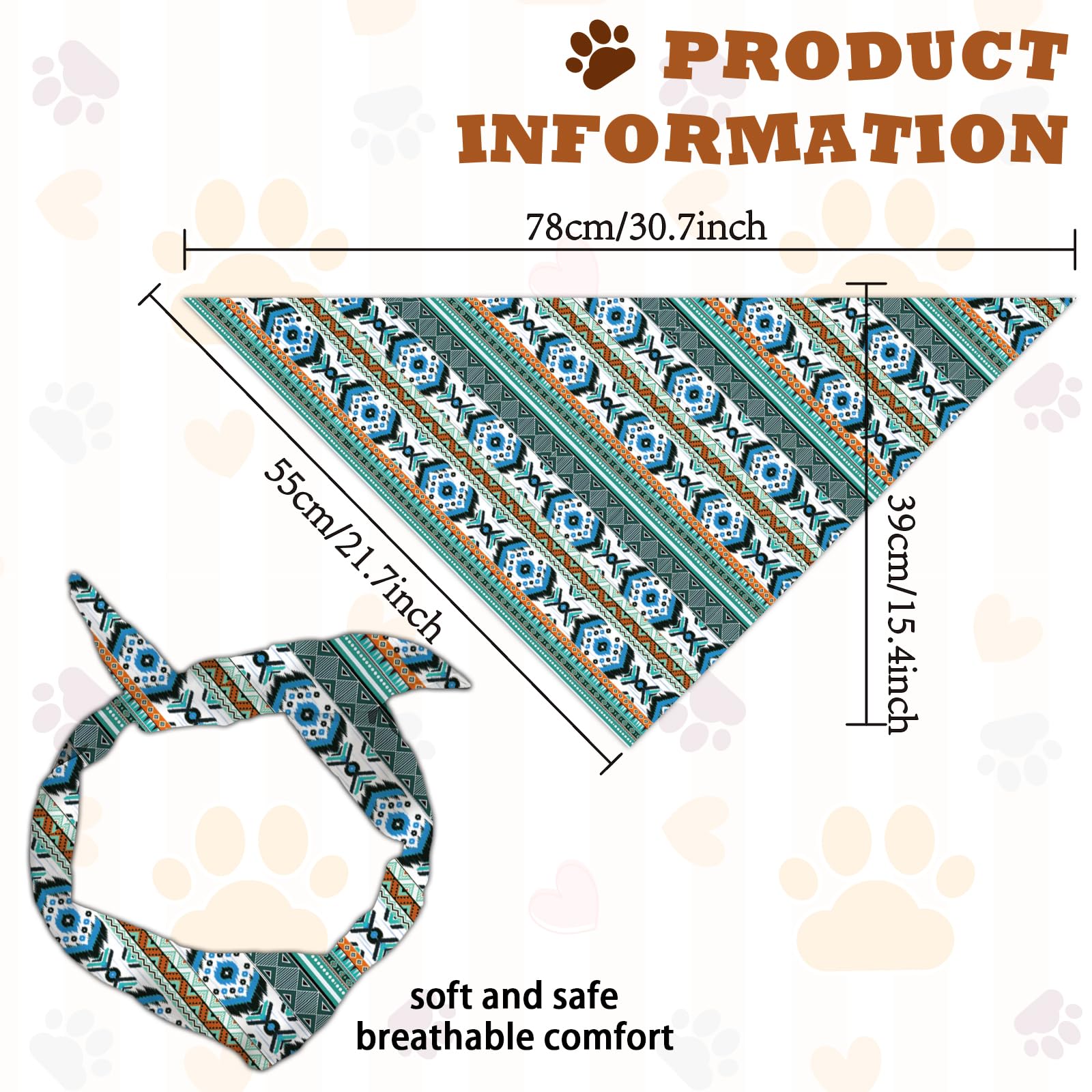 arricraft 1 Pc Bohemian Style Dog Bandana - Image 2