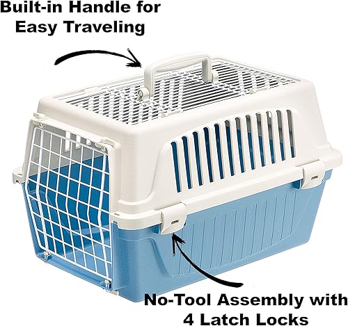 Miniatura 4 de Atlas - Transportador de mascotas de dos puertas  Transportador de mascotas de fácil montaje con puerta delantera y superior con construcción segura