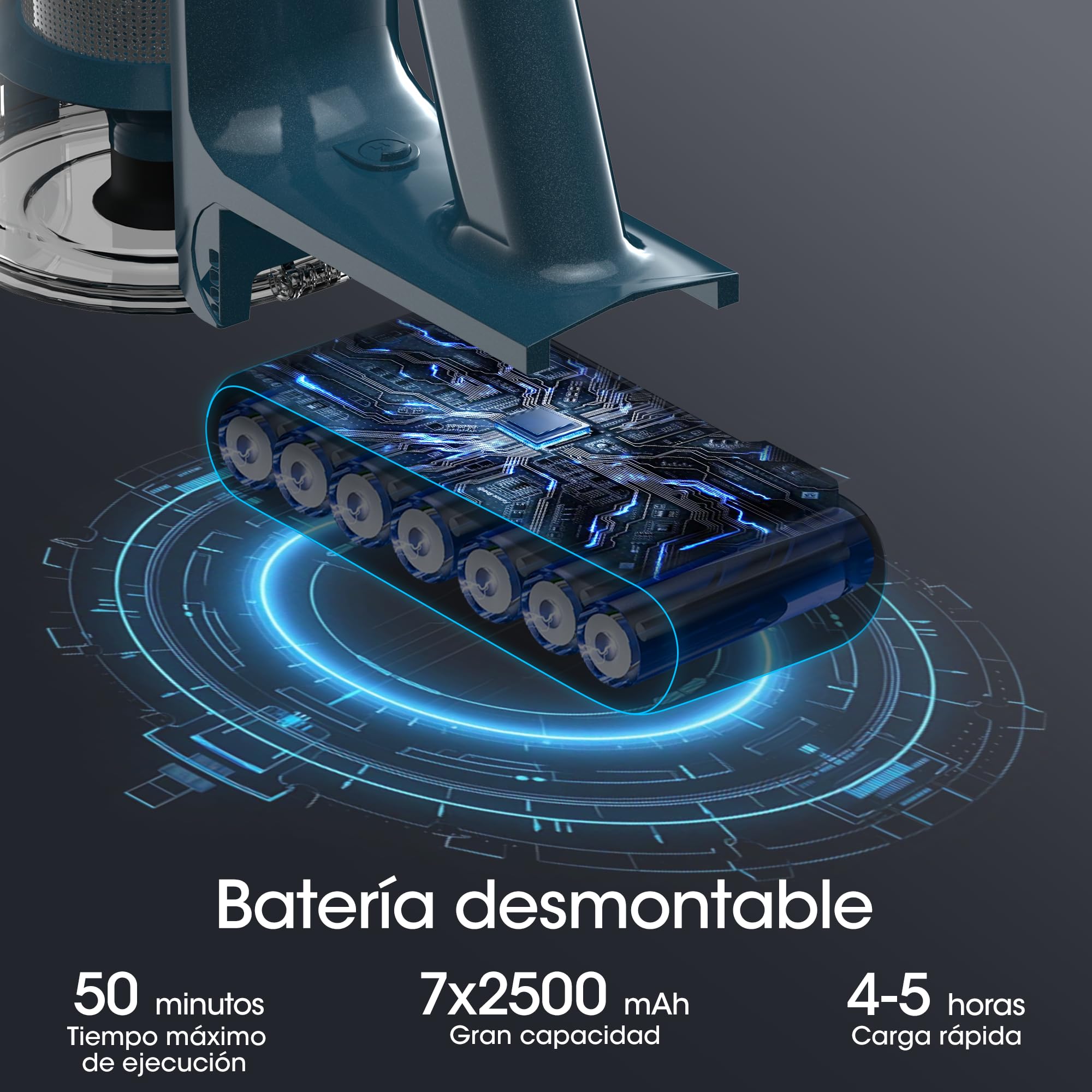 Aspiradora Sin Cable 6 en 1, 33000Pa/400W/Max 50Min Filtro HEPA 13 Aspiradora con Pantalla Táctil, Cepillo Antienredos, Modo Antiacaros Aspirador de Mano, Adecuada para Pisos/Alfombras/Pelo