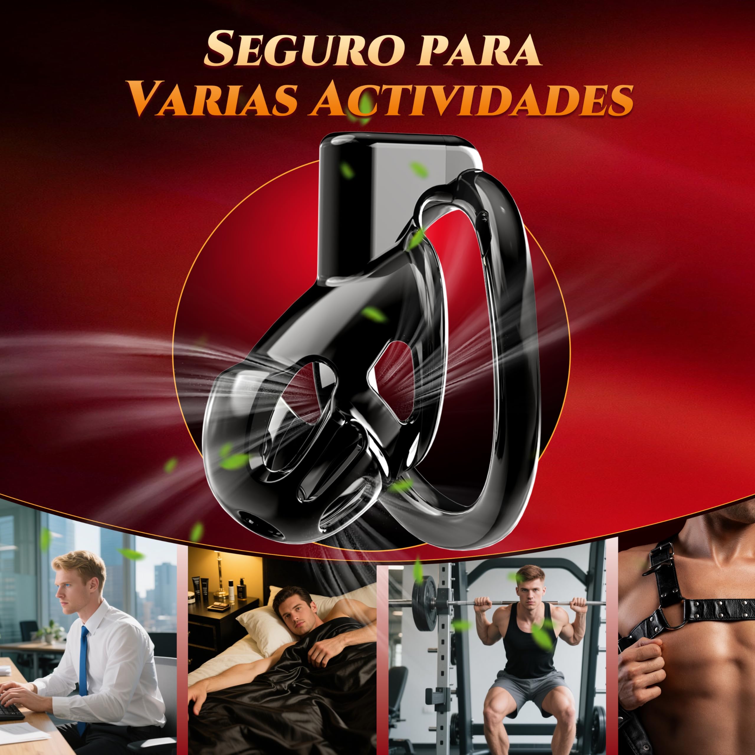 Jaulas de Pene Juguetes Eróticos para Pareja Sexuales, Dispositivo de Castidad de 3 Tamaños y Cerradura Invisible para Ejercicios de Pene, Artículos de Bondage y Aaccesorios en Pareja y Hombre