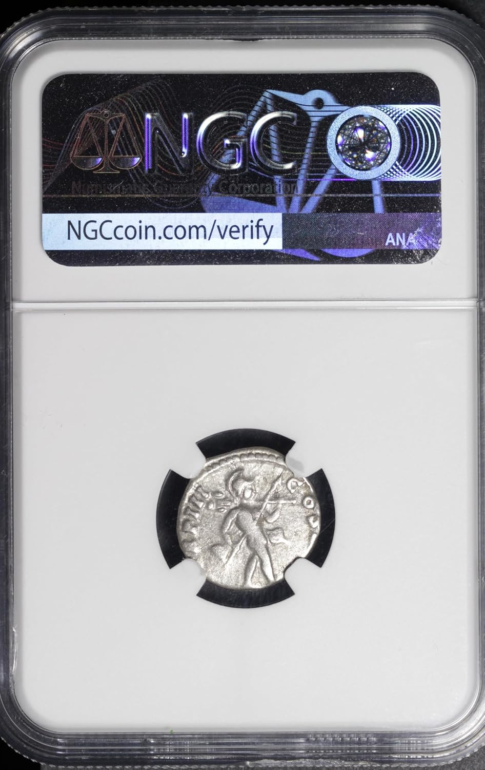 NGC-Certified Ancient Roman Coin Silver Denarius of Emperor Septimius Severus (195AD) | Mars God of War | Choice Fine Condition