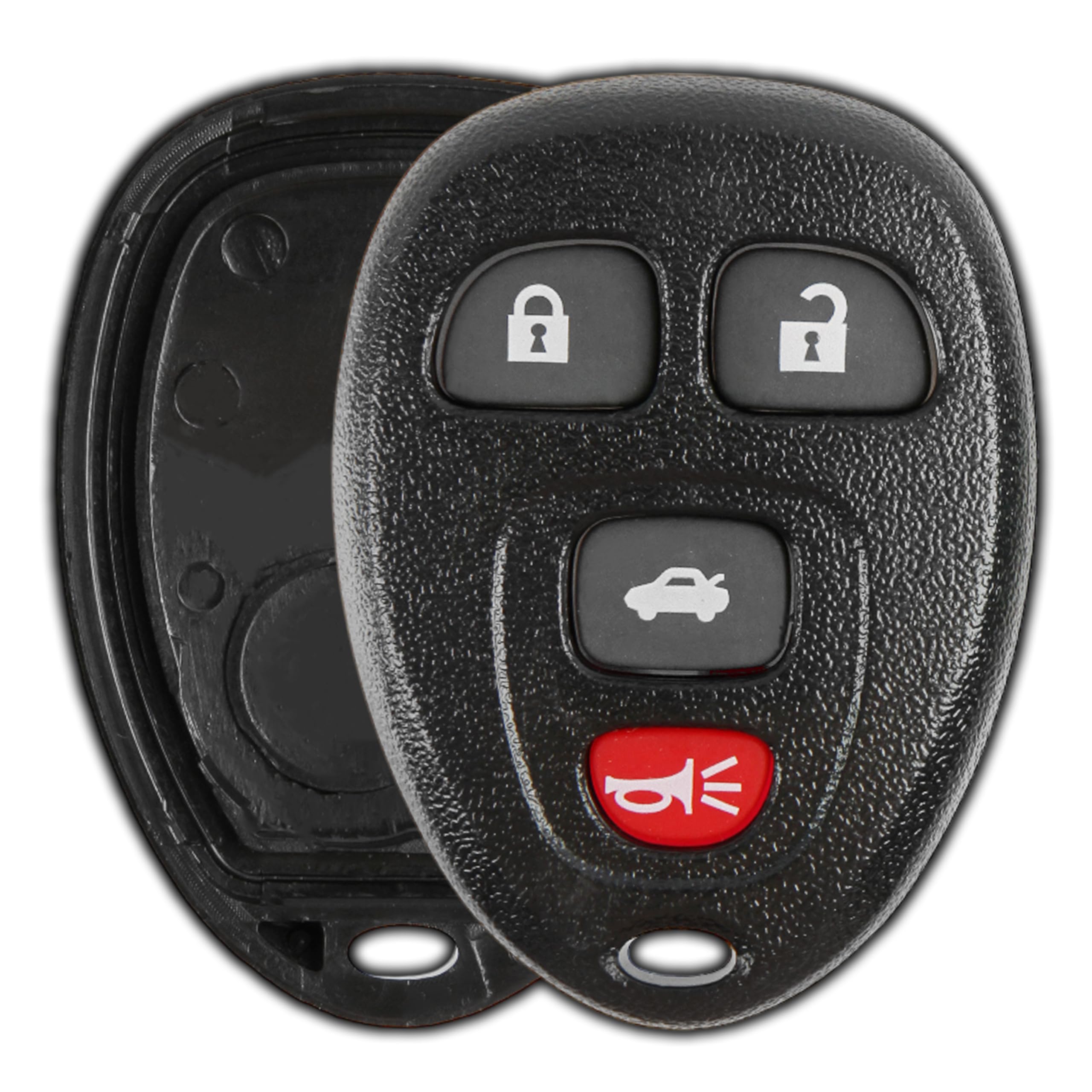 KeylessOptionKey Fob Cover Case Replacement for 2006 2007 2008 2009 2010 2011 2012 2013 2014 2015 2016 Buick Cadillac Chevrolet Chevy Remote Shell, 4-Button 15912859, No Programming Required