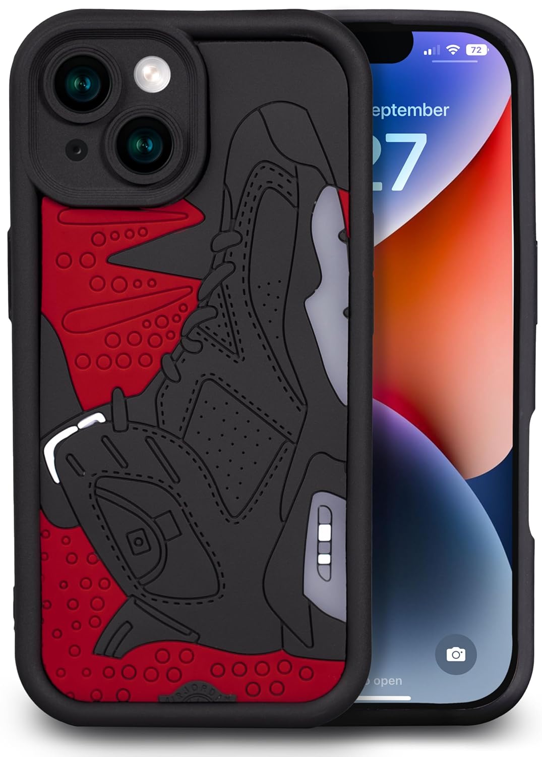 SQUIF for iPhone 15 Back Cover Case 3D Shoe Designer | Shockproof Camera Bump Protection (Red Black) SQUIF for iPhone 15 Back Cover Case 3D Shoe Designer | Shockproof Camera Bump Protection (Red Black)