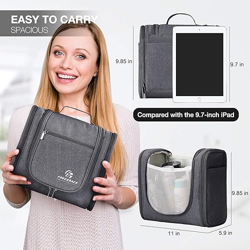 Miniatura 6 de bolso para baño premium - organizador para viajes - gancho para colgar duradero - perfecto para accesorios, cosméticos, artículos personales,