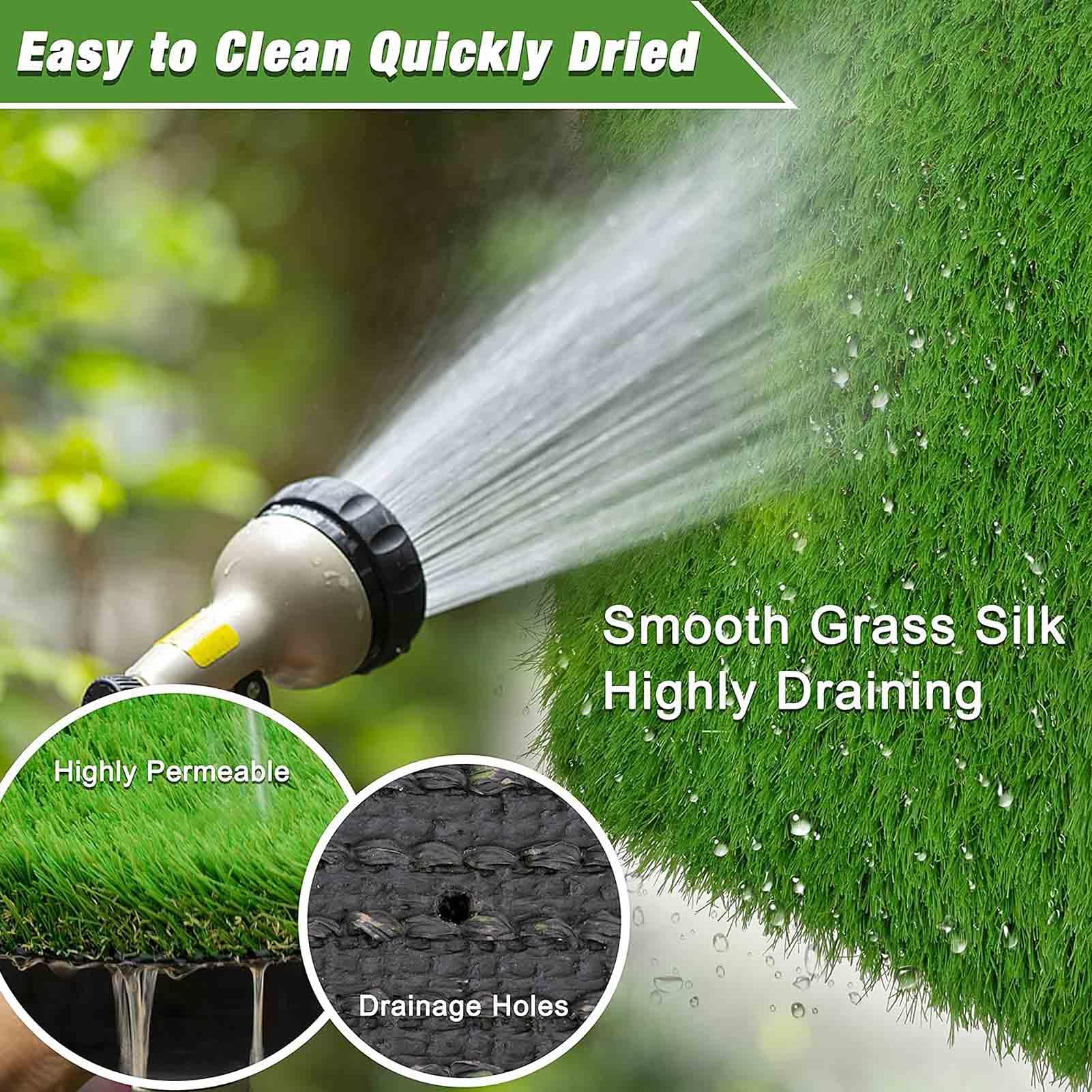 Tappeto erboso artificiale da 25 cm, per interni ed esterni, per cani, giardino, prato, balcone, astroturf, con fori di drenaggio, erba sintetica