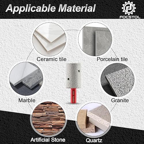 Miniatura 10 de Broca de diamante para fresar dedos, broca de núcleo de 45 pulgadas (0.787 in) para agrandar molienda y bisel redondo agujeros existentes en