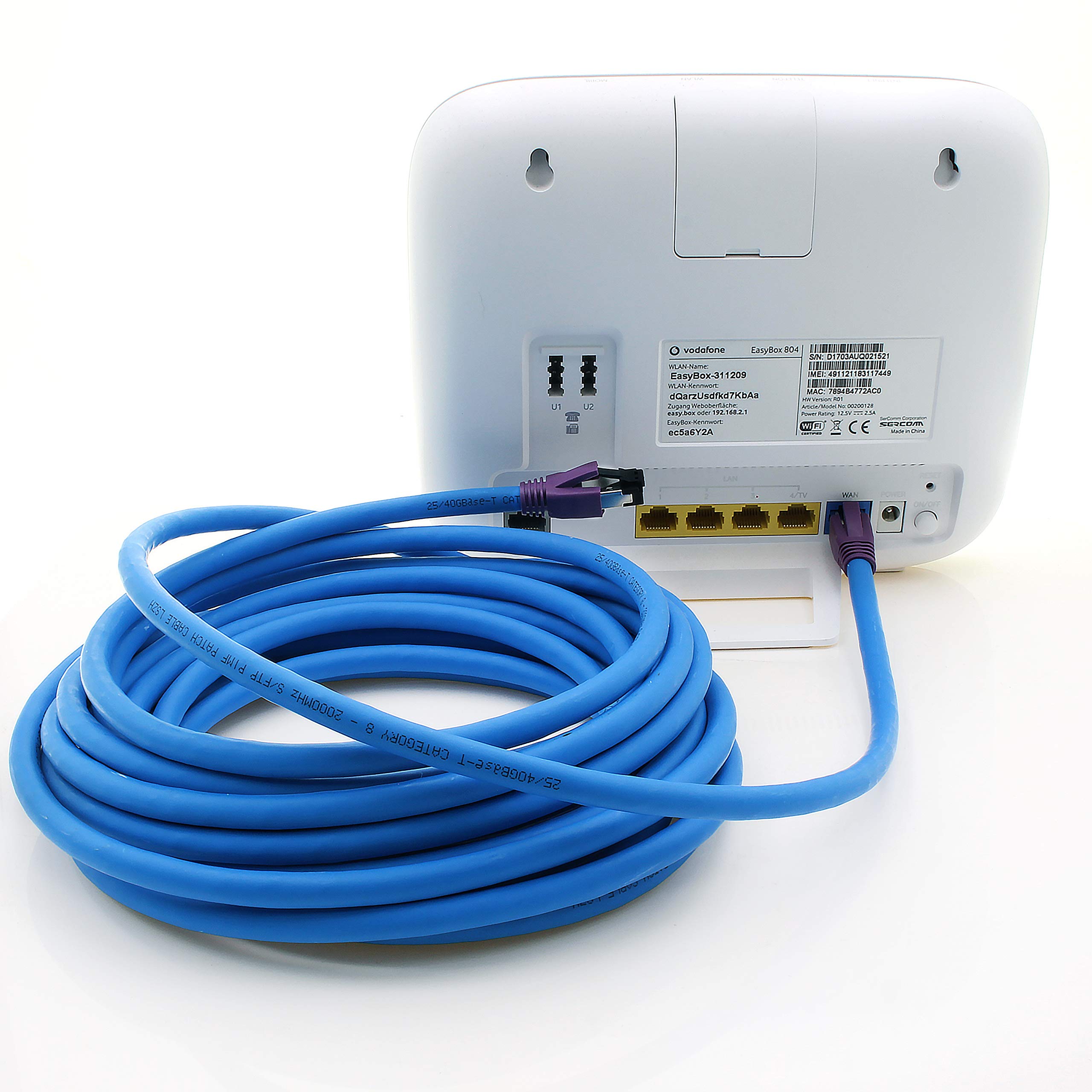0,5 m Cat8 Gigabit kabel sieciowy 40 Gb s S FTP LSZH Cat 8 kabel do transmisji danych Rj45 niebieski - 10 sztuk 0,5 m