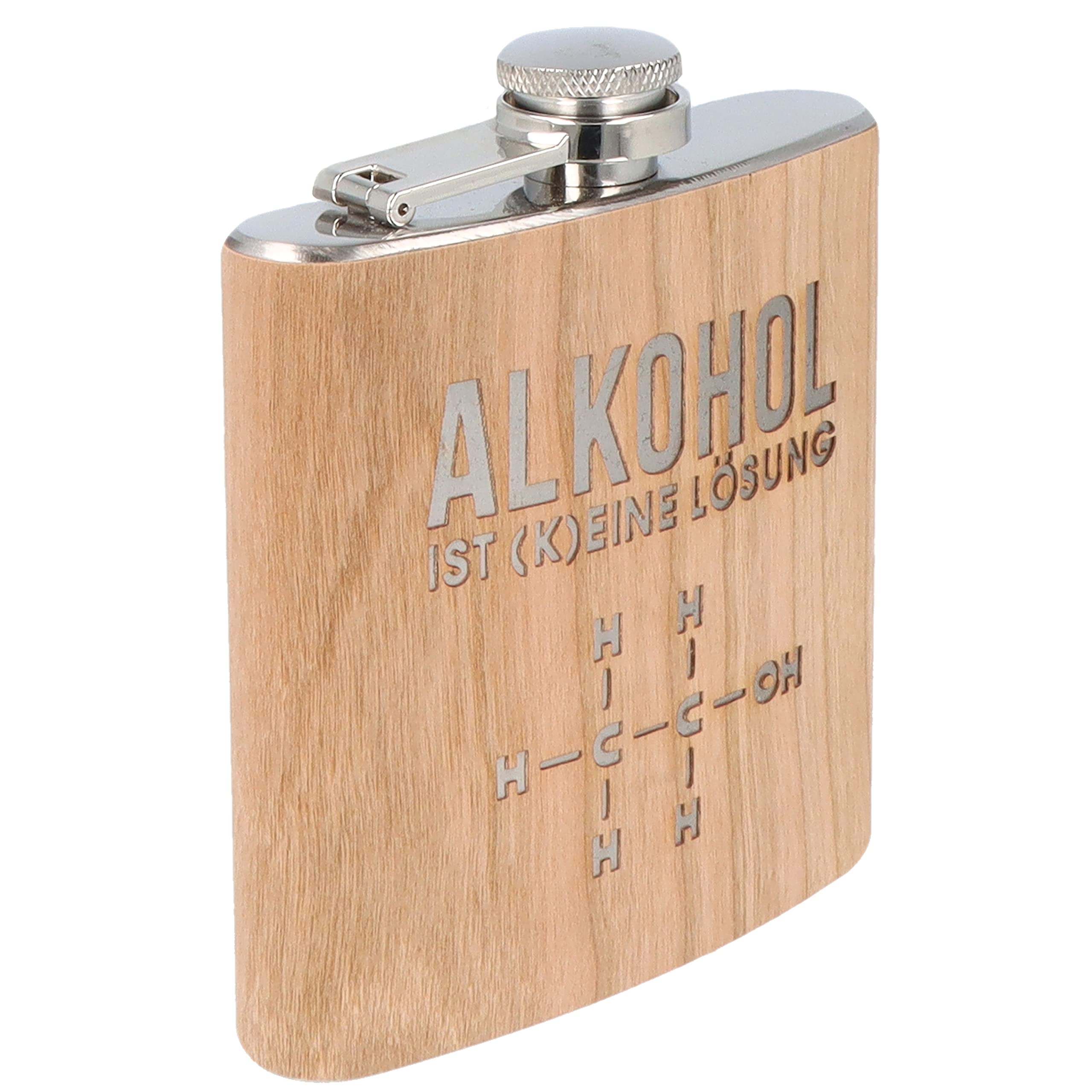 Spruchreif Fiaschetta In Acciaio Inox Con Rivestimento In Legno - Incisione 'Trucker On Tour' - Idea Regalo Per Camionisti - Capacità 177 Ml - 4