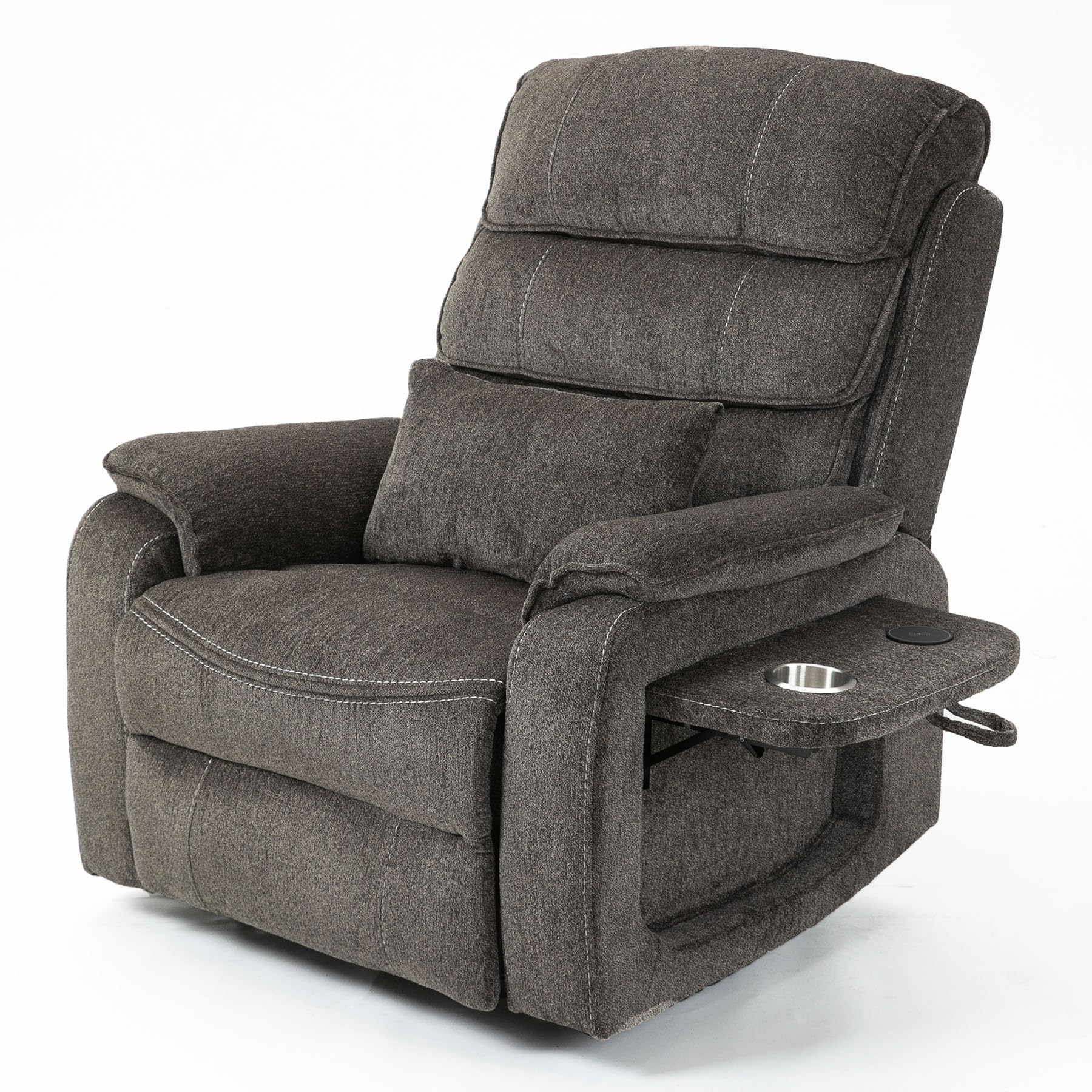 Large Power Lift Recliner Chair for Adults Elderly, Dual Motor Electric Recliner 400LBS, Lay Flat Recliners with Folding Tablet, Wireless Charging, Extended Footrest, USB Ports