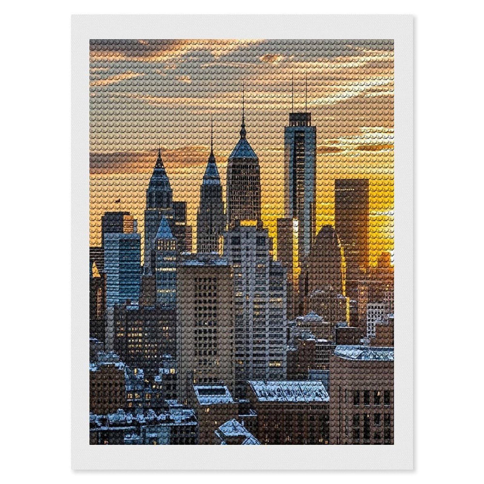 FekiLoot Dusk and Sunset Paint by Numbers Kit for Adults Beginner DIY Diamond Dots Paintings Round Full Drill Diamond Art Kits Picture Diamond Art Painting Kits for Home Decor 12"x16"