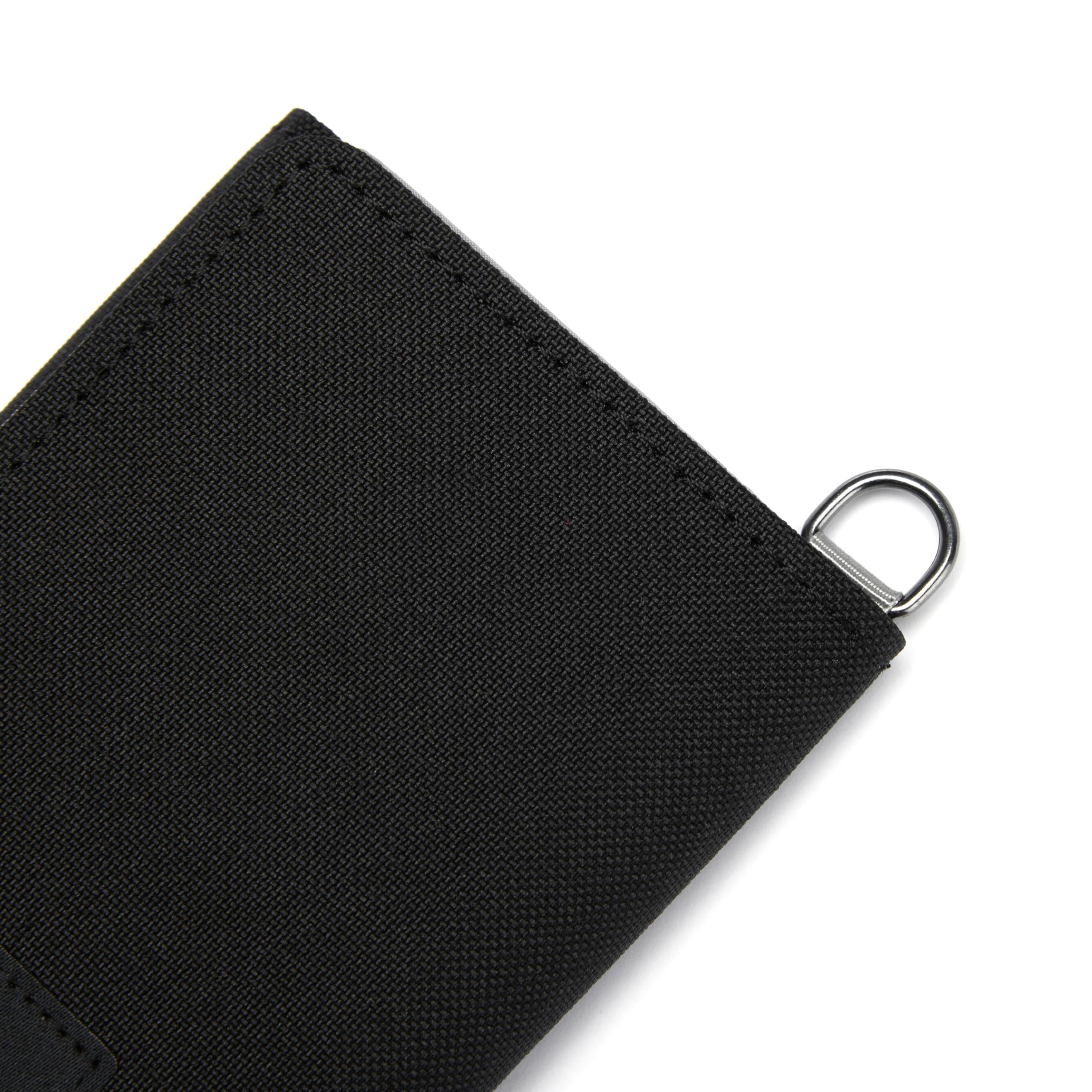 Pacsafe Męski składany portfel Rfidsafe blokujący RFID, kruczoczarny, jeden rozmiar, potrójnie składany portfel blokujący RFID Rfidsafe