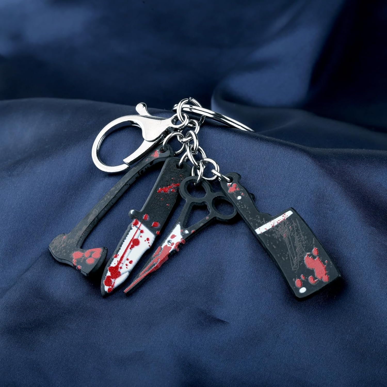 CHOORO Horror Halloween Knife Charm Bag Clip Keychain Horror Movie Gift Halloween Treats Halloween Horror Jewelry
