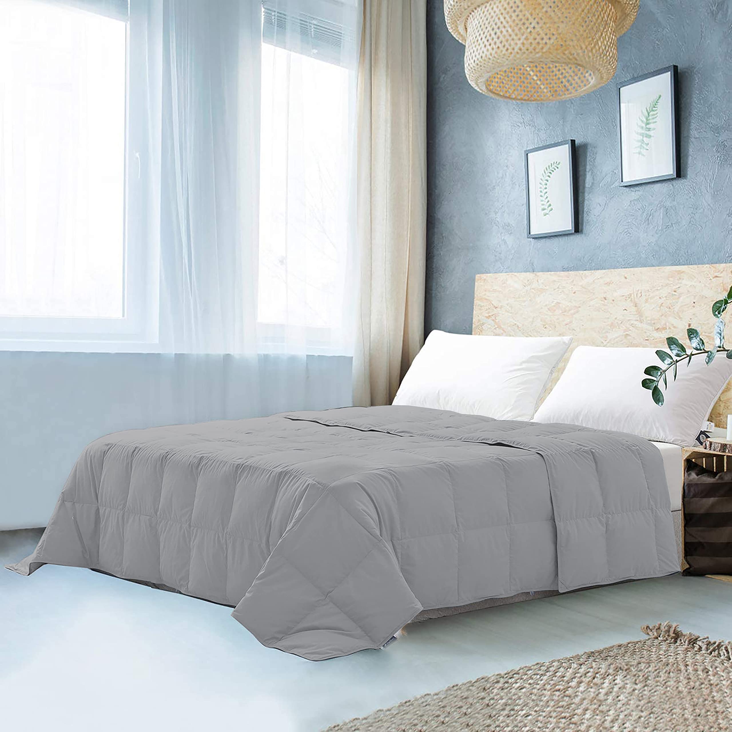 EDMUND Microfiber 250 GSM All Season Comforter (92" x 106" Inches/233cm x 269cm) Comforter/Blanket/Quilt/Rajai - King Size|Silver-image-24