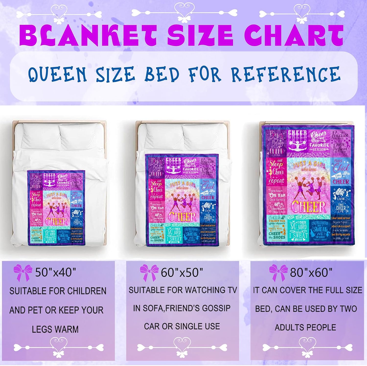 Cheer Gifts for Girls Cheerleading Throw Blanket Birthday Gift 50"x40"