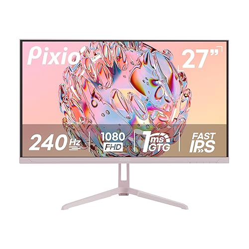 Pixio PX279 Wave Pink 27 inch 240Hz Refresh Rate FHD 1080p Resolution Fast IPS Panel 1ms GTG Resonse Time Gaming Monitor with Adaptive Sync - 27 inch - 240Hz 1080p - Pink