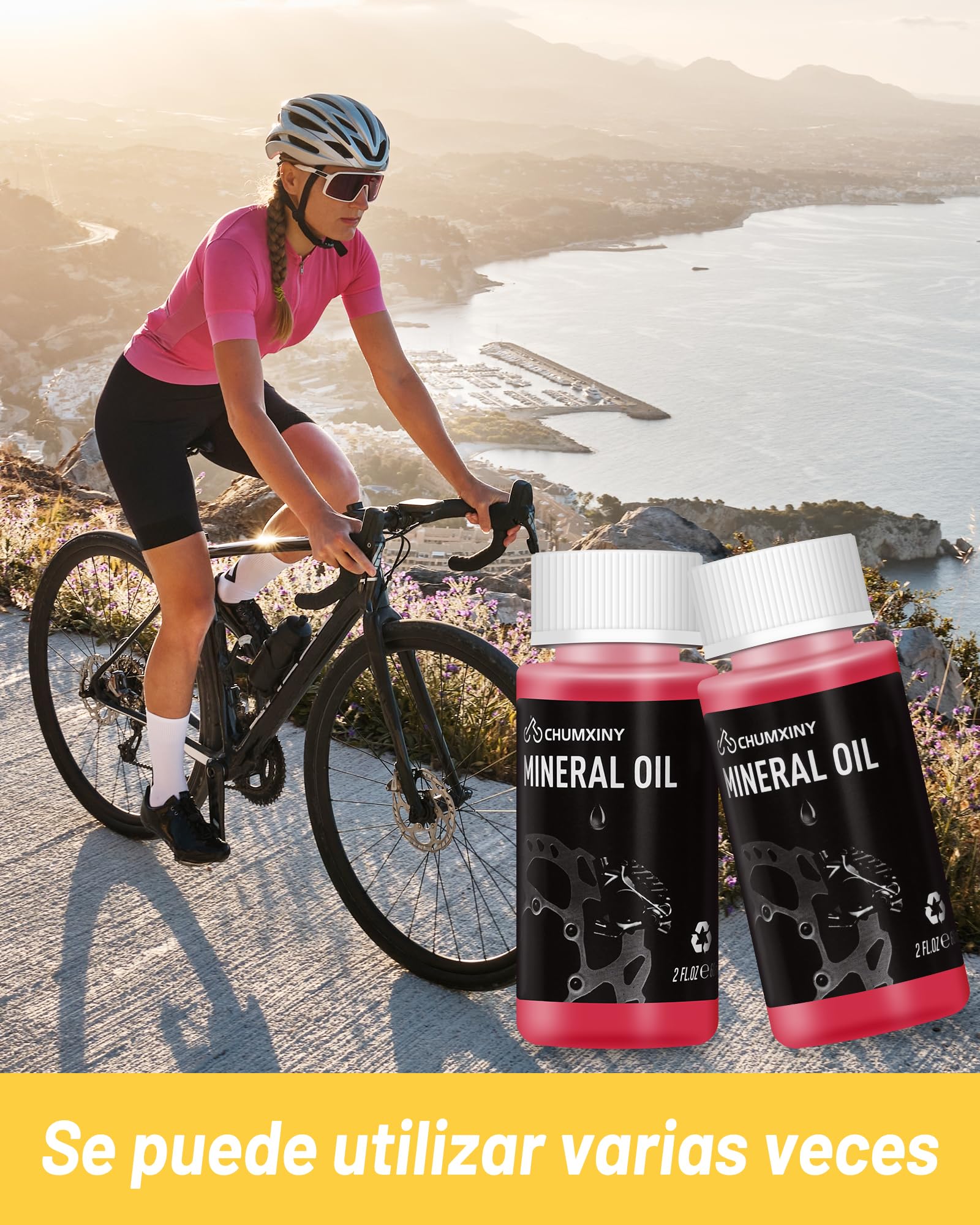 Kit de Purga de Frenos para Shimano TEKTRO TRP Disco Hidráulicos Mountain Bike con Embudo y Aceite Mineral 120ML